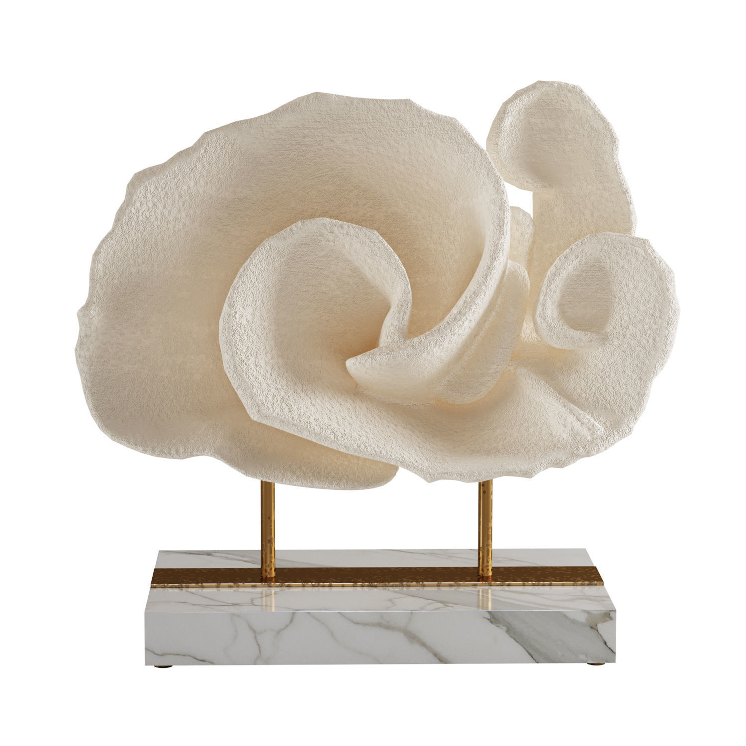 Coral Set 5 in marble vase 3D model_2