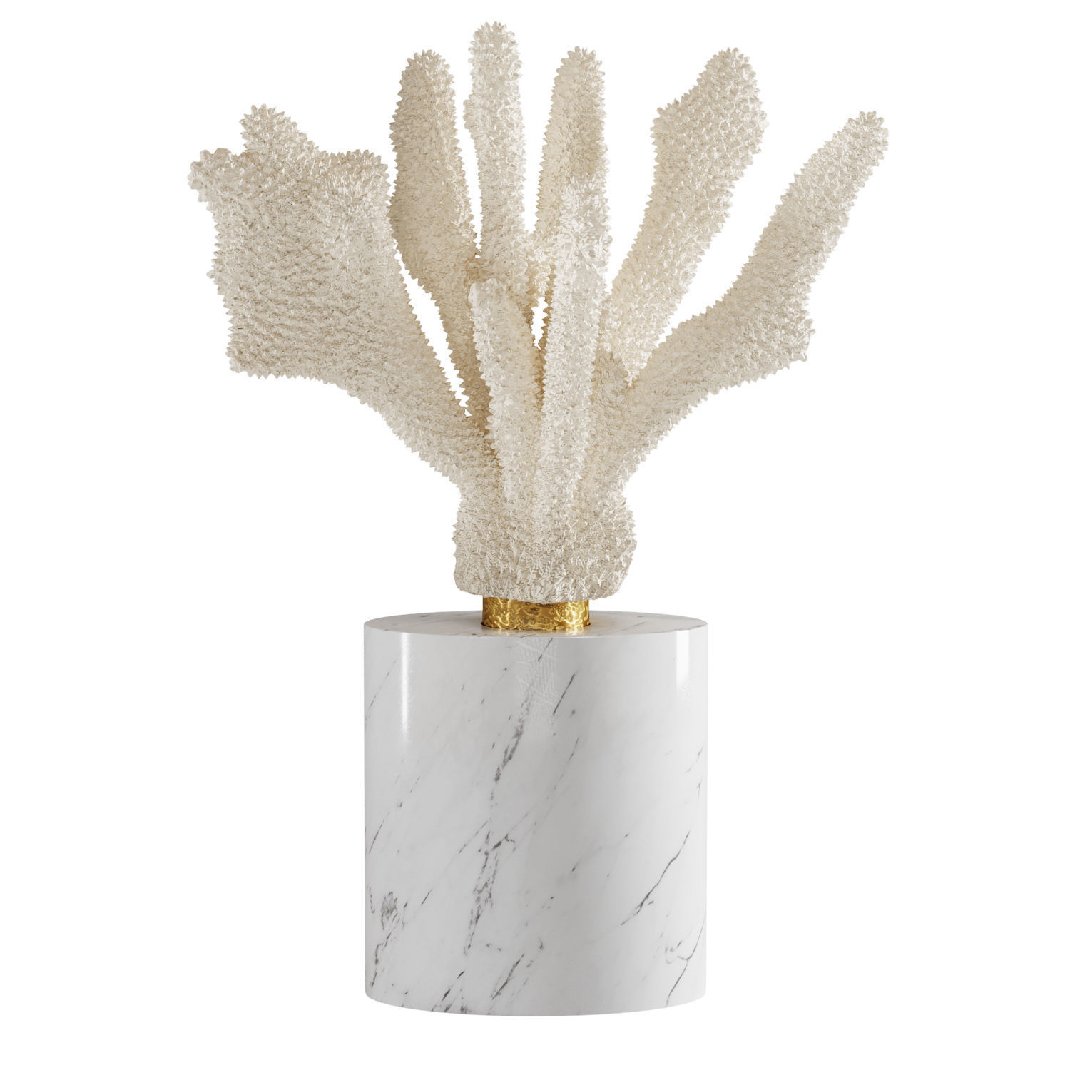 Coral Set 5 in marble vase 3D model_3