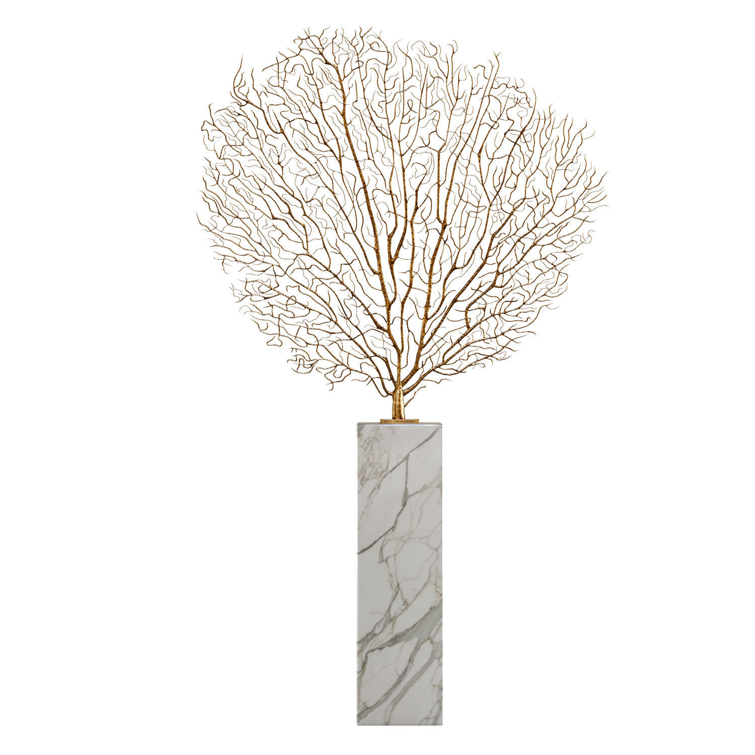 Coral Set 5 in marble vase 3D model_1