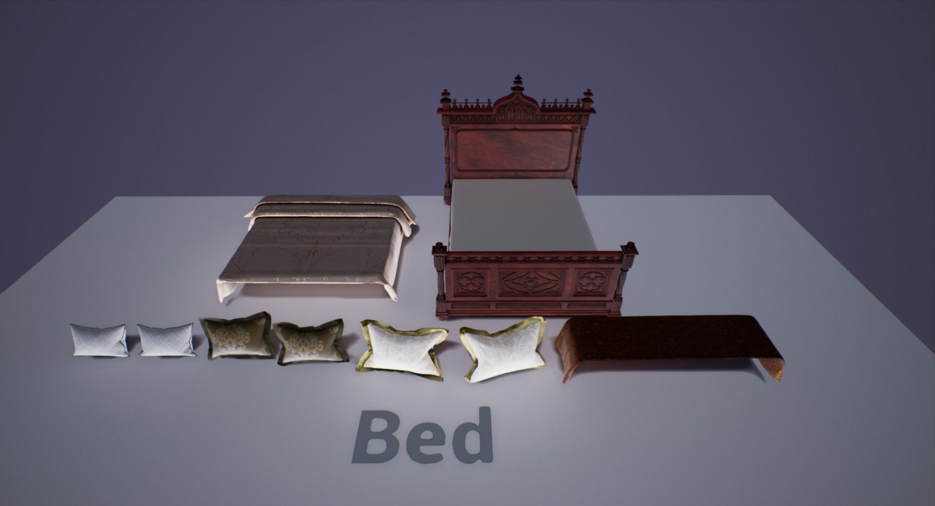 Victorian bedroom interior 3D model_72