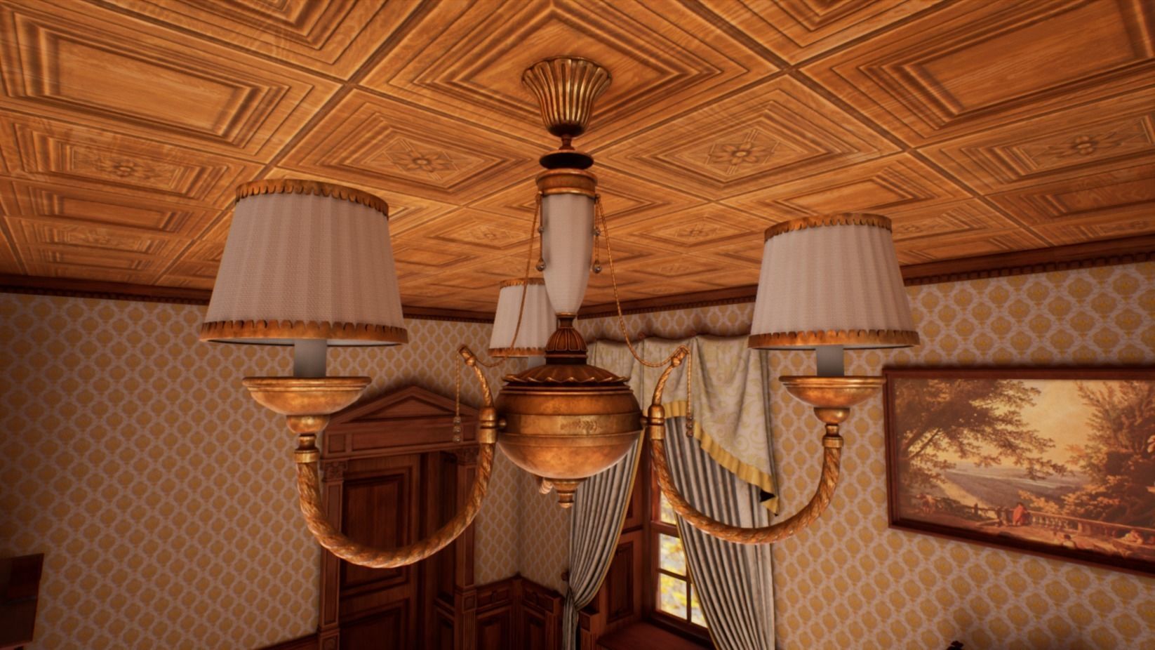 Victorian bedroom interior 3D model_46