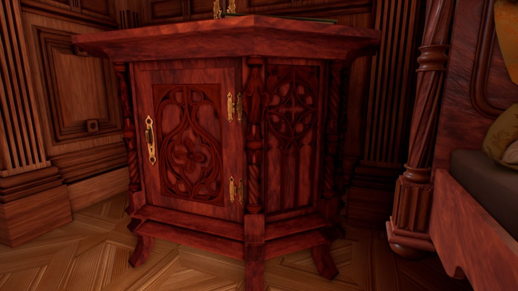 Victorian bedroom interior 3D model_10