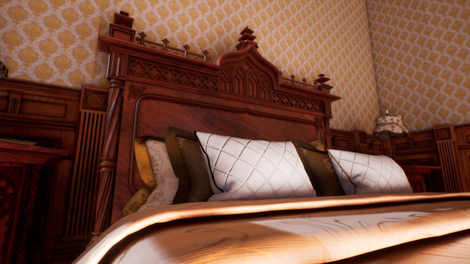 Victorian bedroom interior 3D model_8