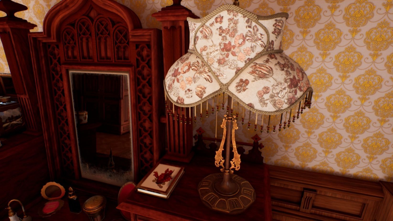 Victorian bedroom interior 3D model_32