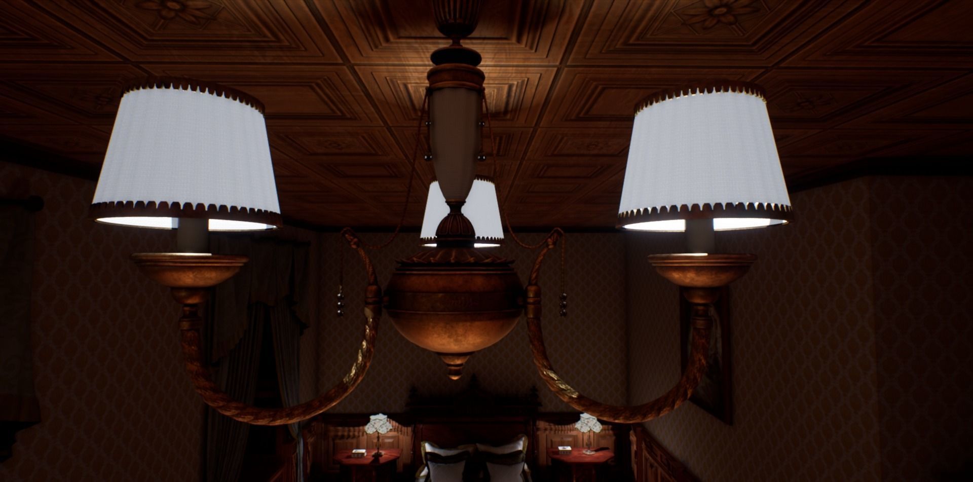 Victorian bedroom interior 3D model_47