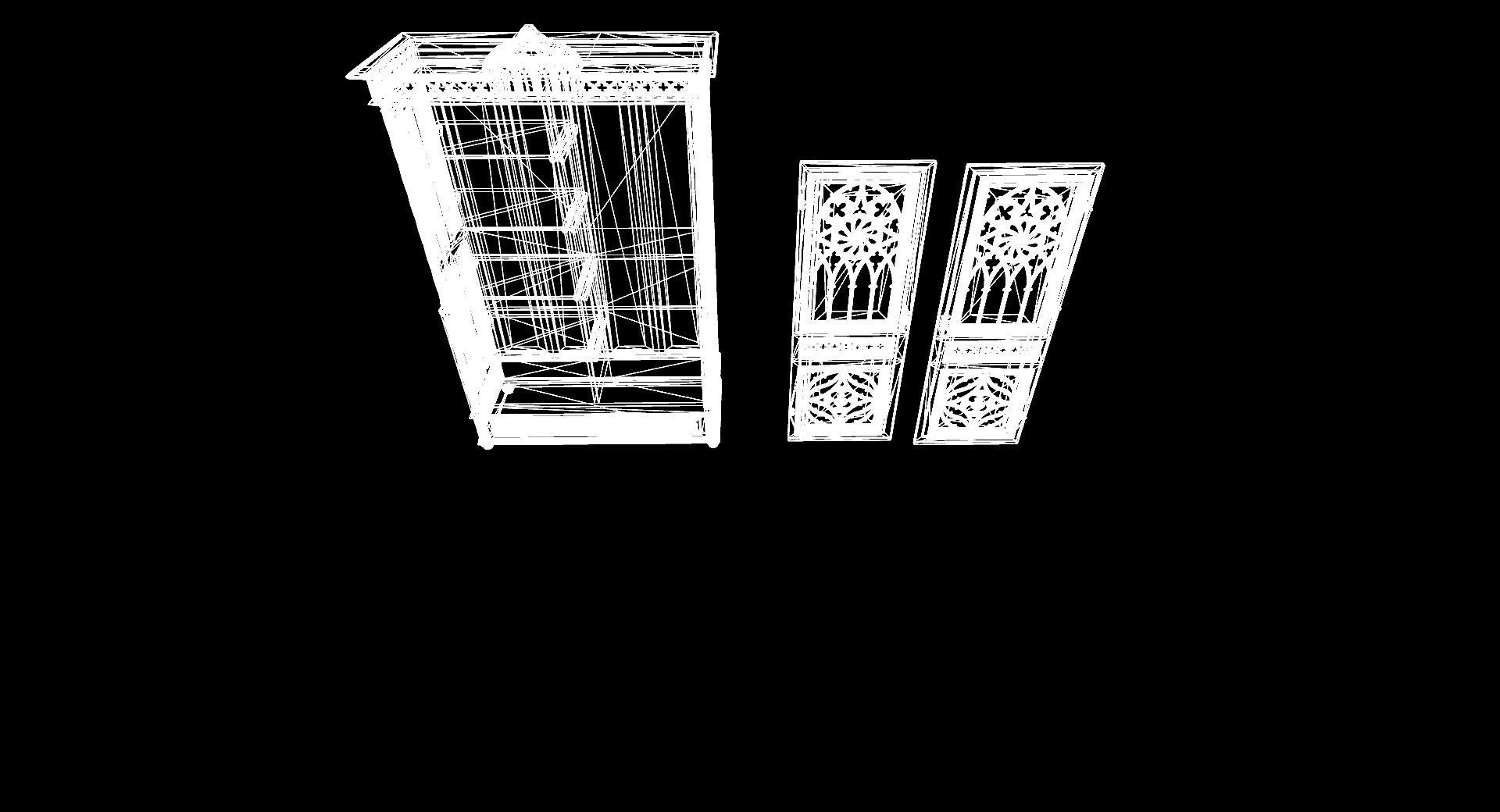 Victorian bedroom interior 3D model_55