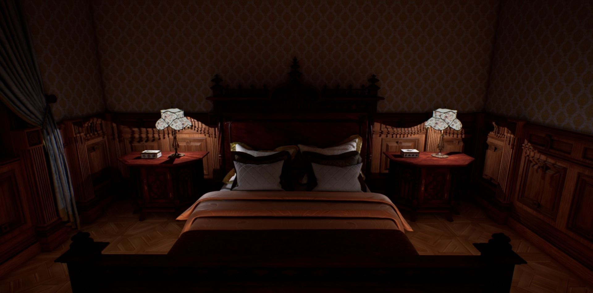 Victorian bedroom interior 3D model_49