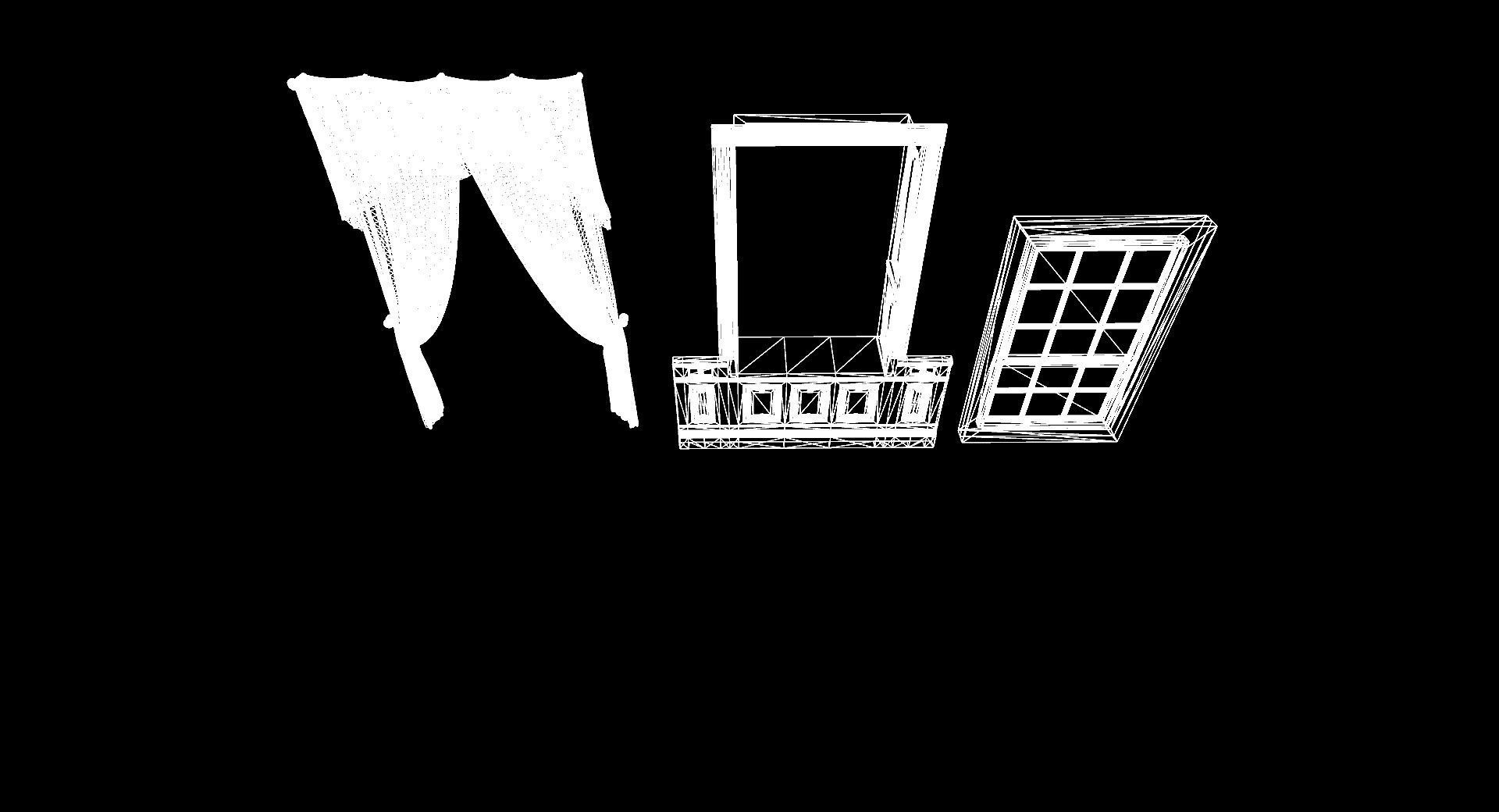 Victorian bedroom interior 3D model_53