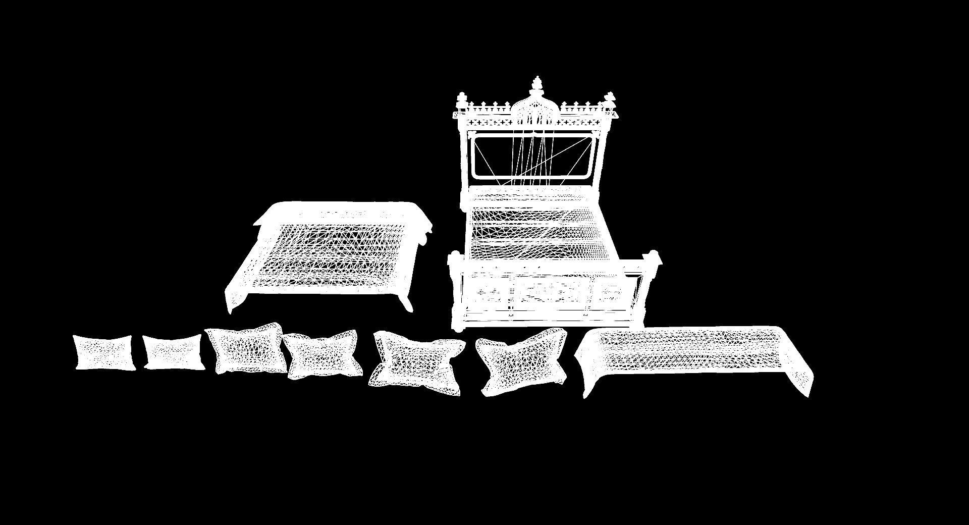 Victorian bedroom interior 3D model_73