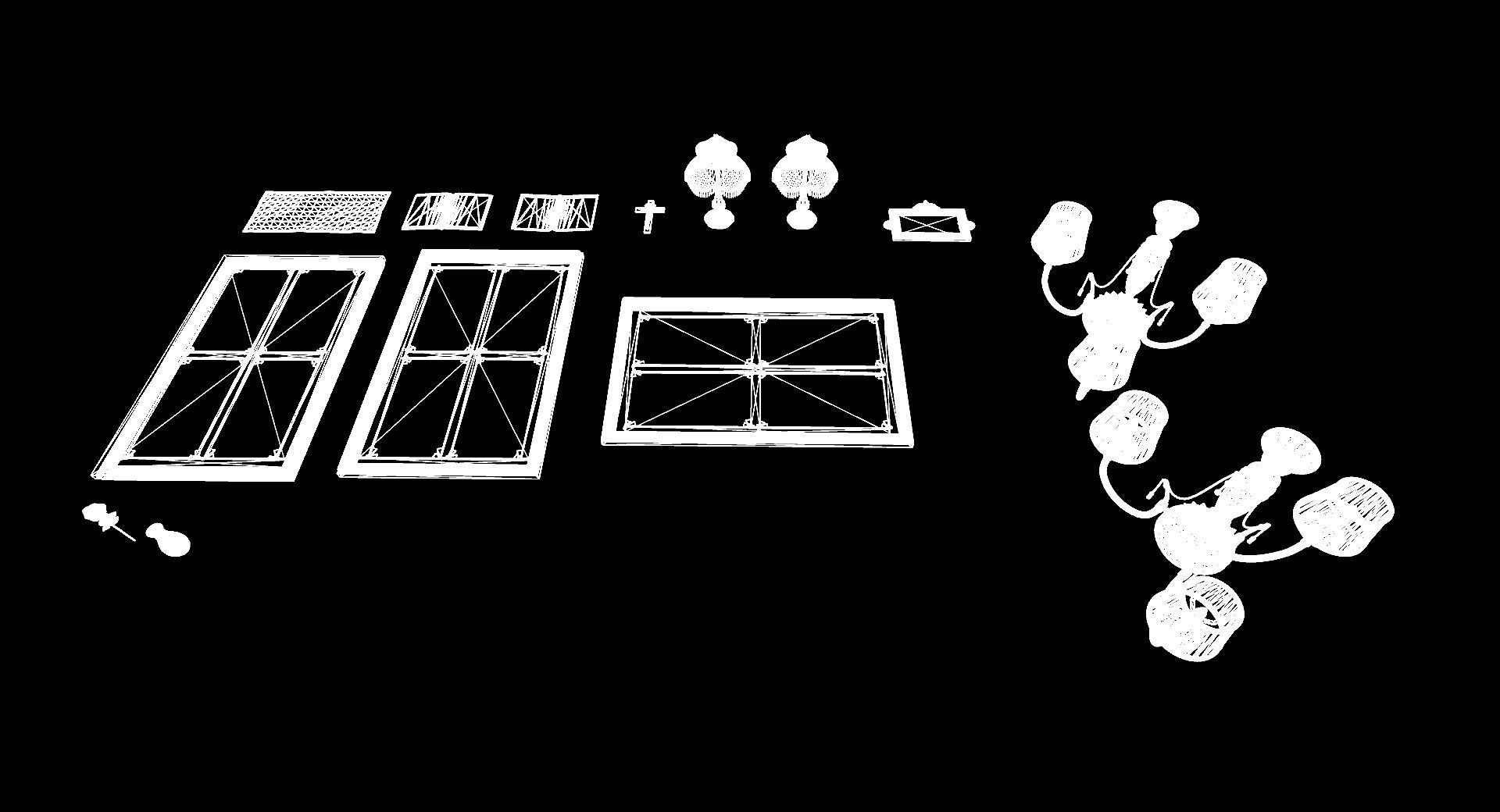 Victorian bedroom interior 3D model_69