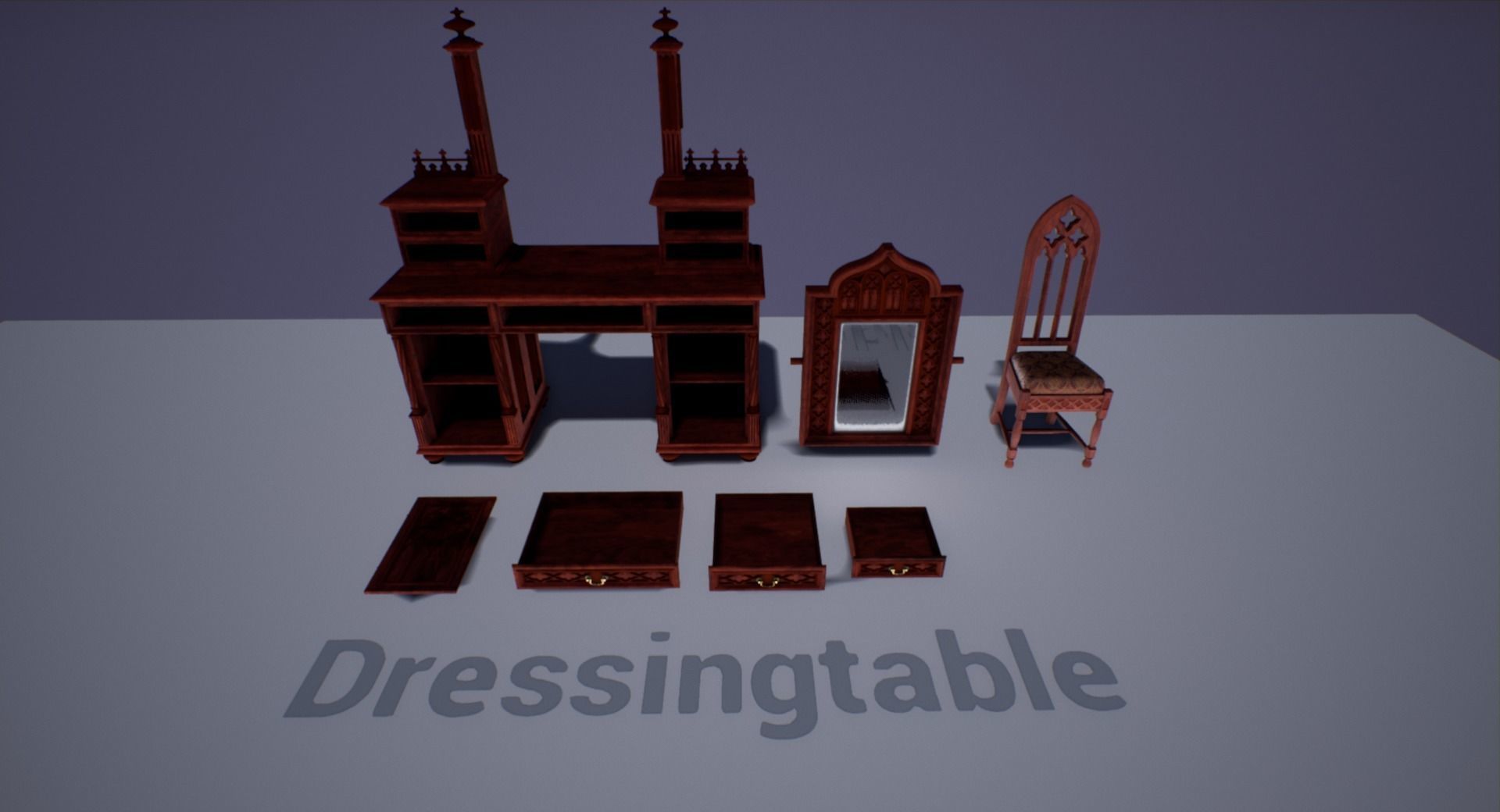 Victorian bedroom interior 3D model_64