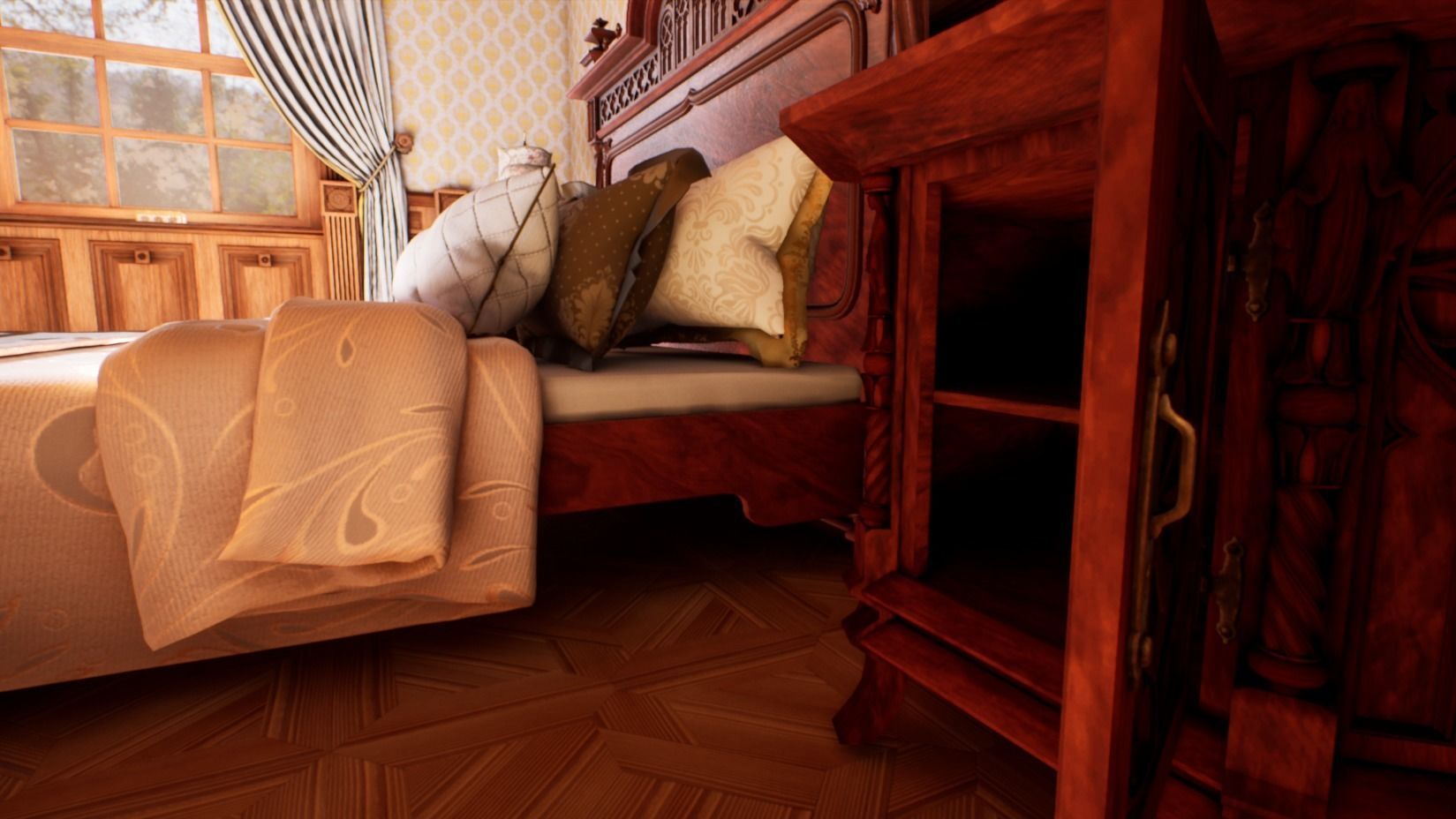 Victorian bedroom interior 3D model_14