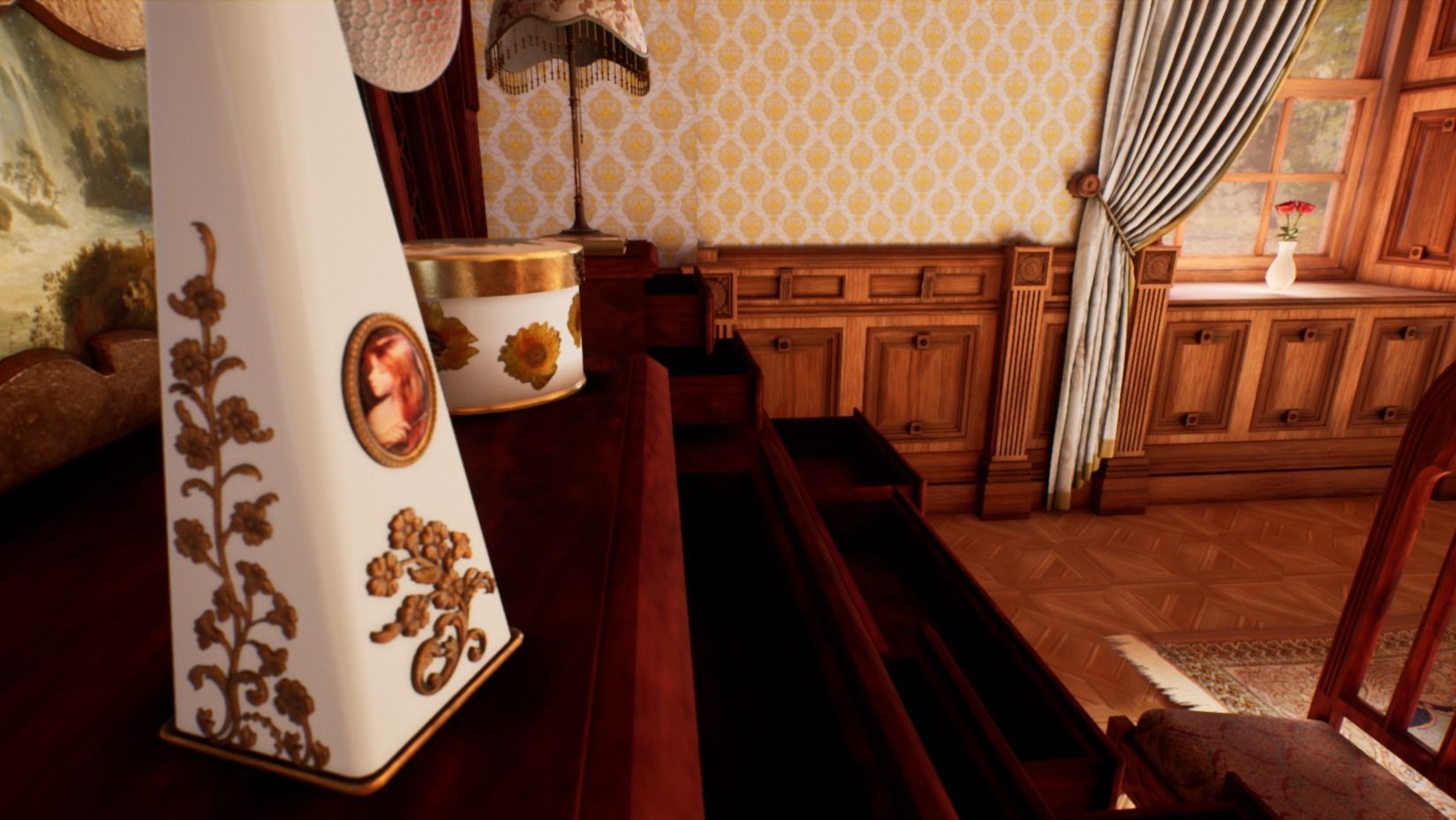Victorian bedroom interior 3D model_28
