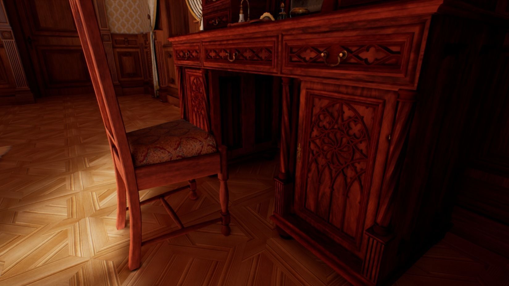 Victorian bedroom interior 3D model_18