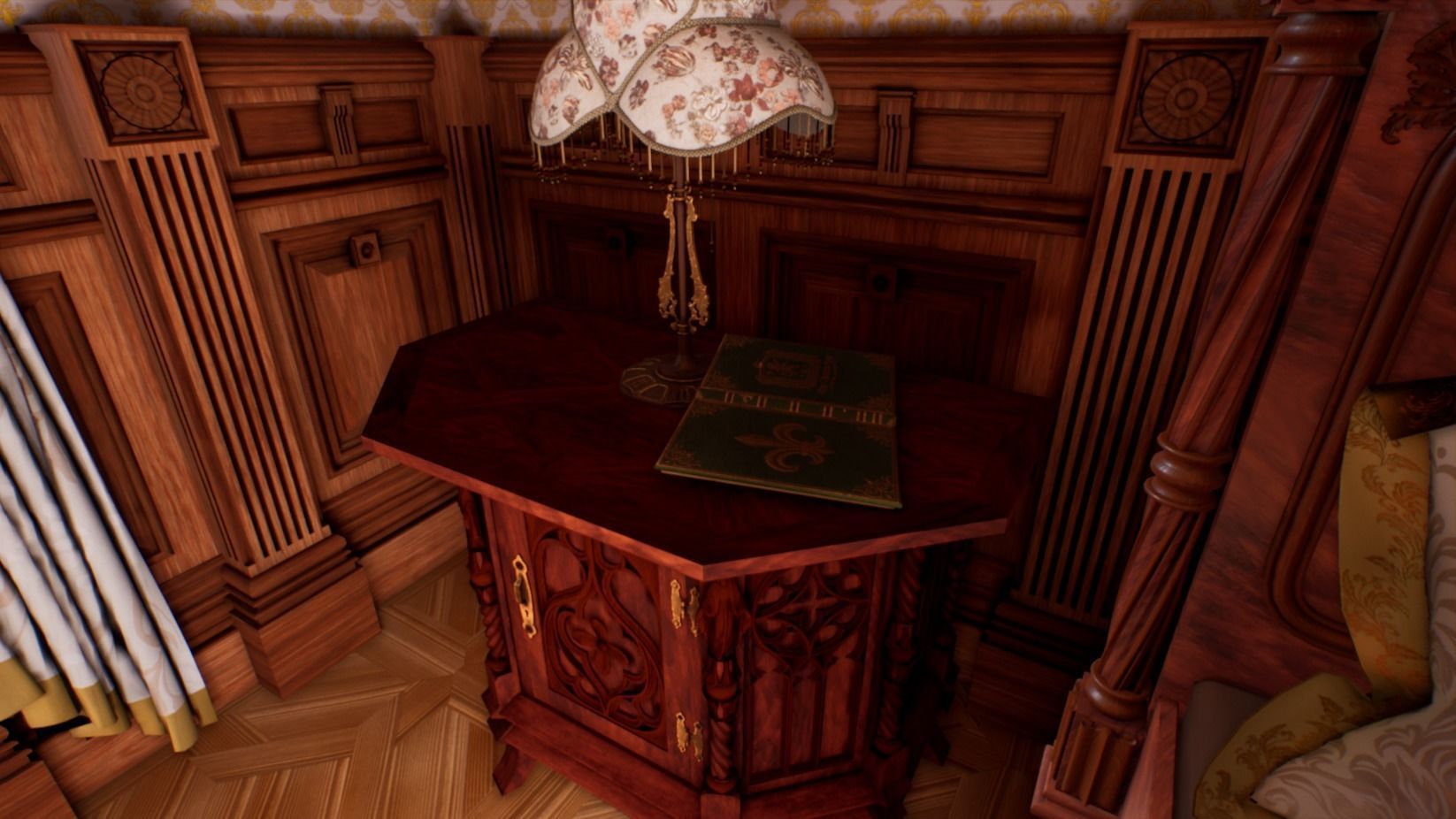 Victorian bedroom interior 3D model_11