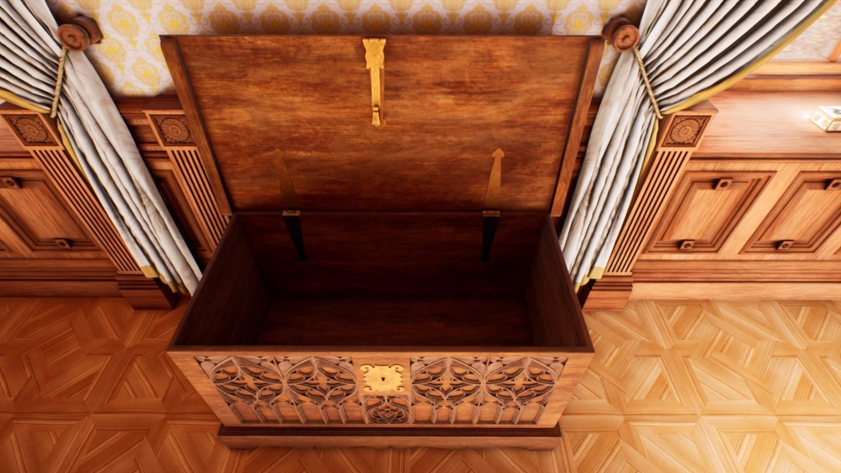 Victorian bedroom interior 3D model_40