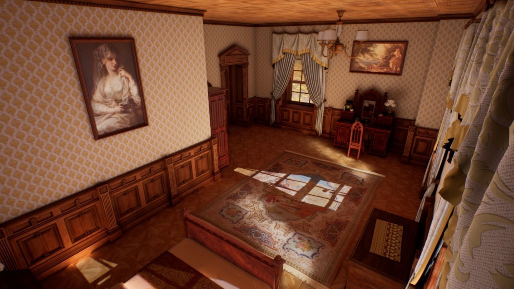 Victorian bedroom interior 3D model_5