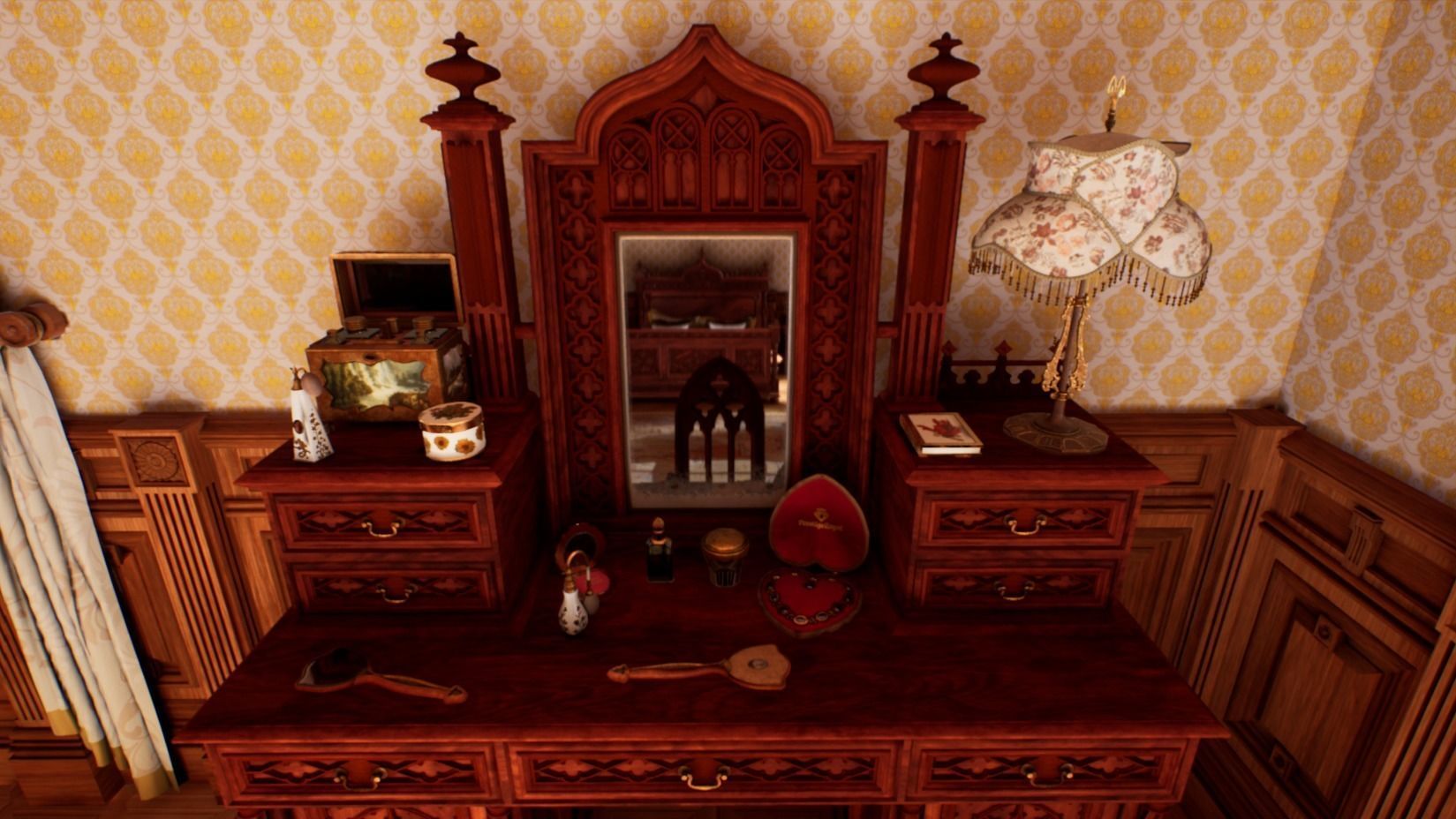 Victorian bedroom interior 3D model_15