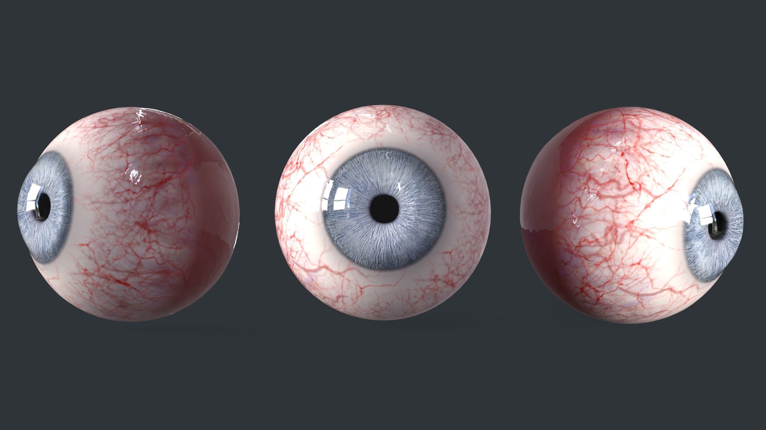 Low poly Eyes collection three human Low-poly 3D model_5