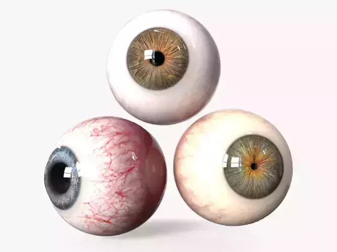 Low poly Eyes collection three human Low-poly 3D model