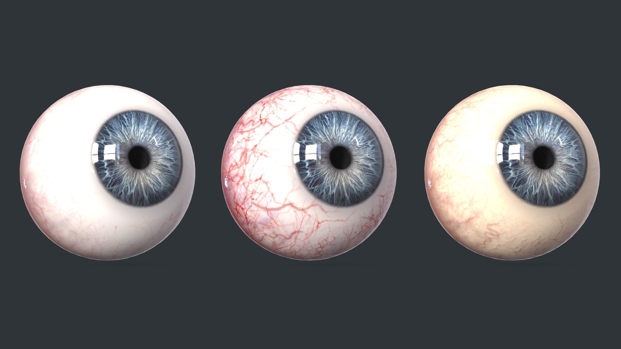 Low poly Eyes collection three human Low-poly 3D model_6