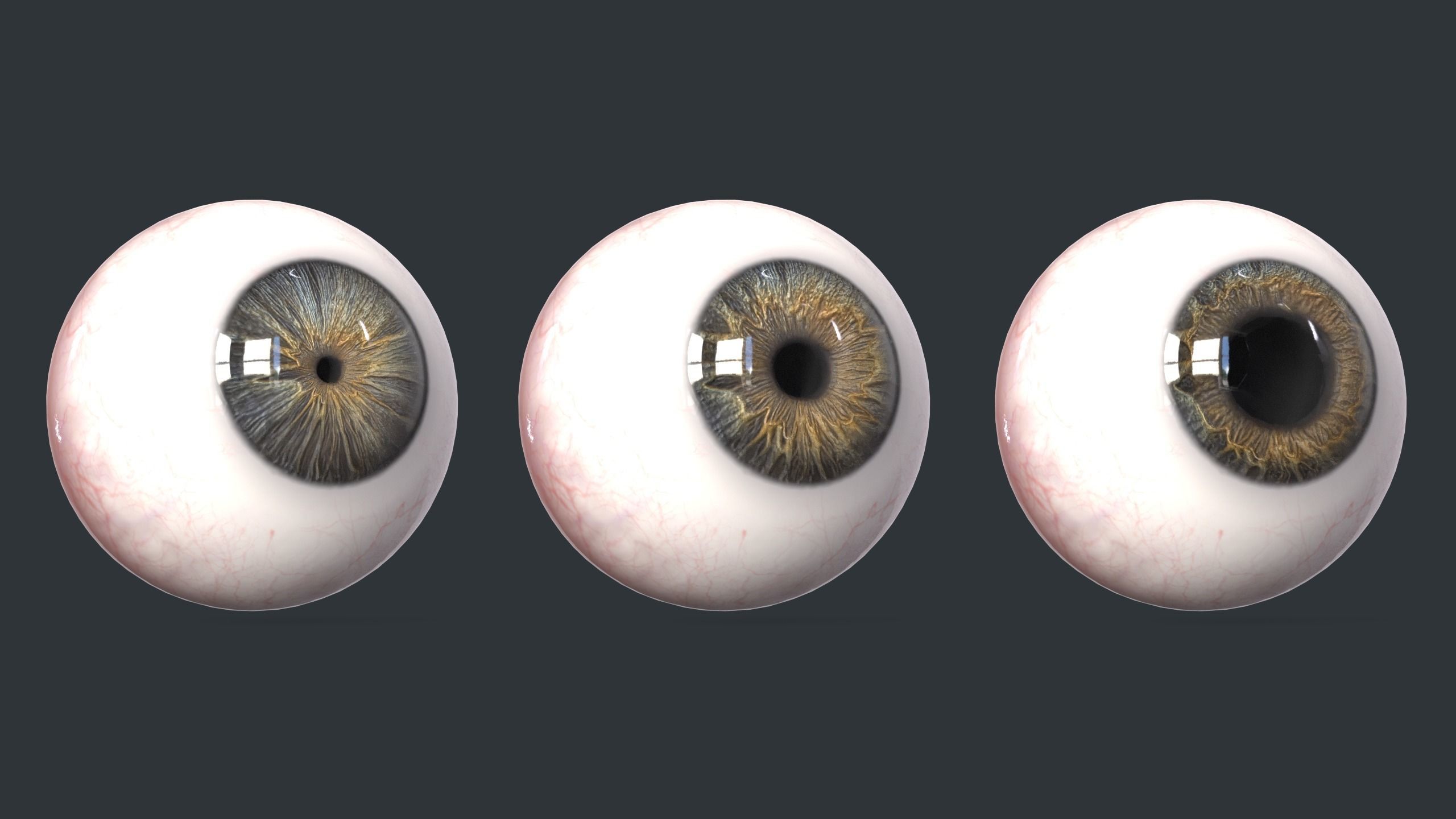 Low poly Eyes collection three human Low-poly 3D model_7