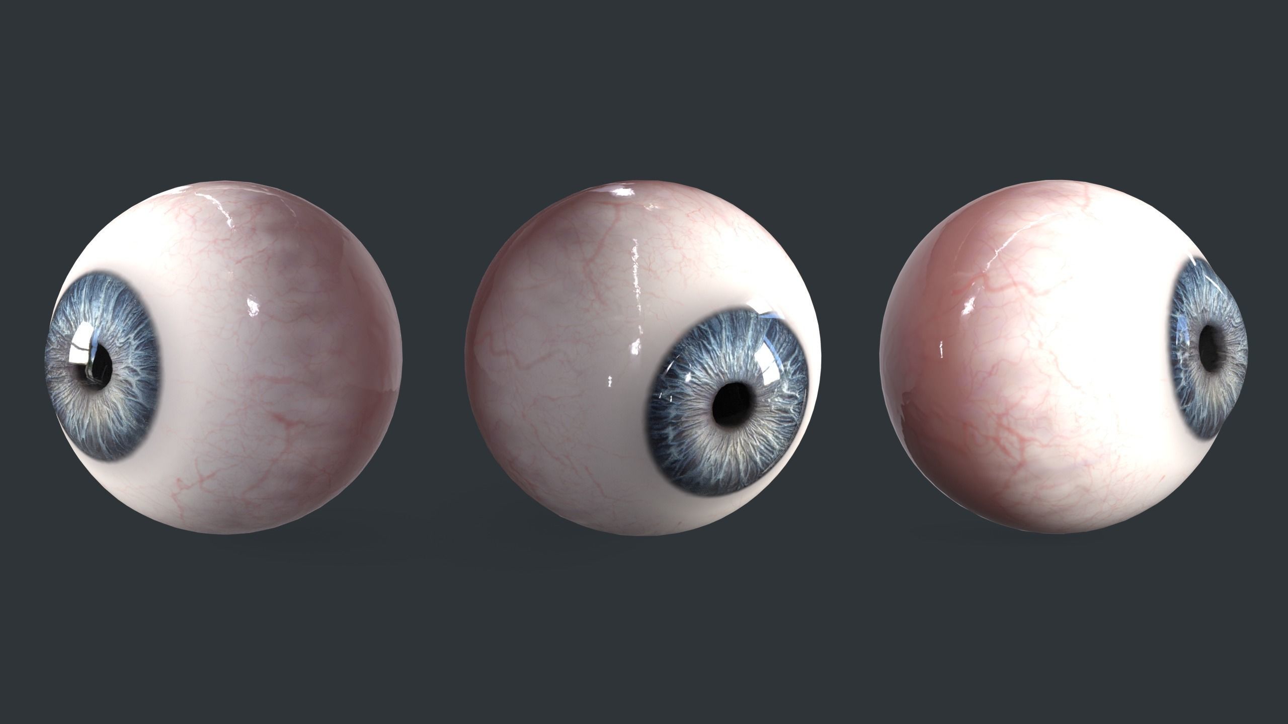 Low poly Eyes collection three human Low-poly 3D model_3