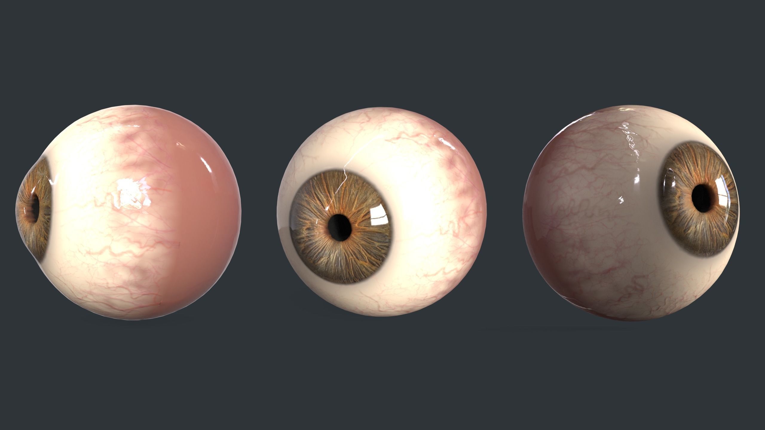 Low poly Eyes collection three human Low-poly 3D model_4