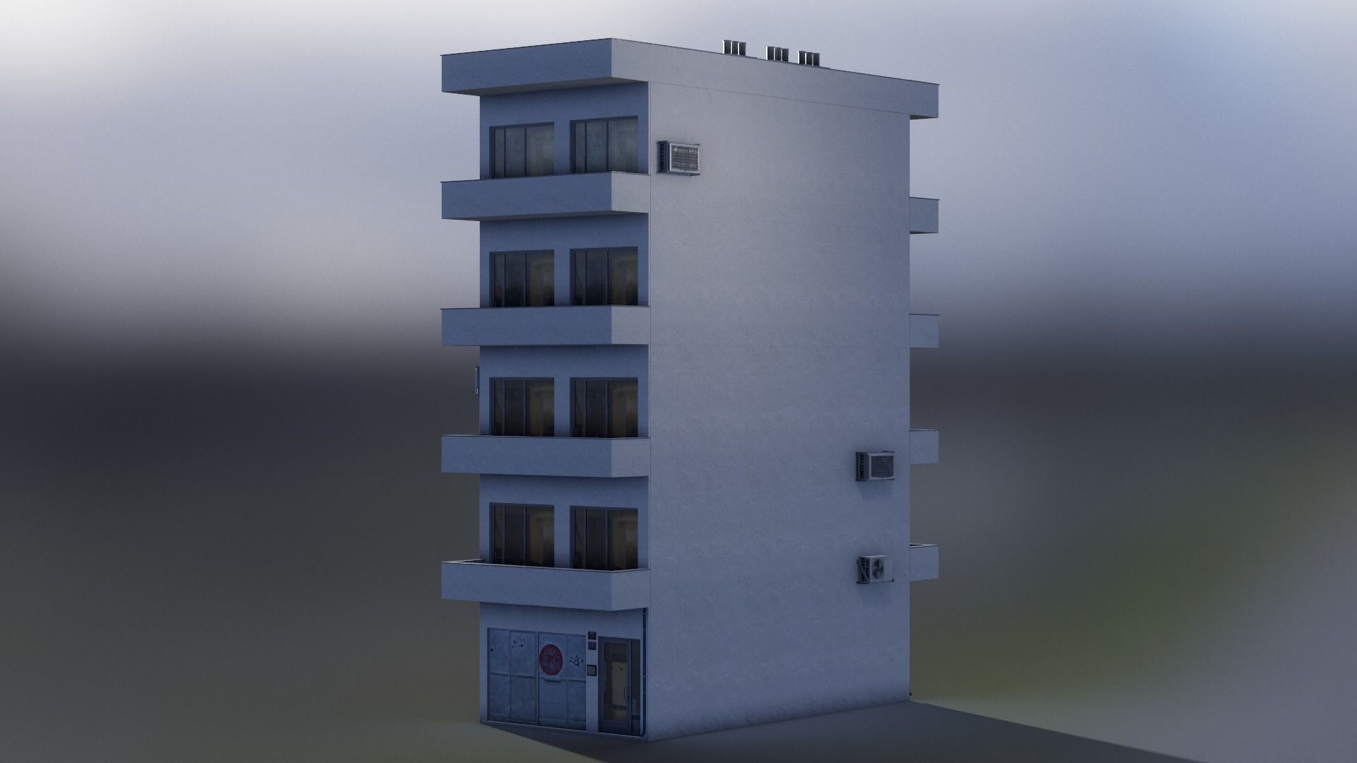 European Building 15 Low-poly 3D model_1