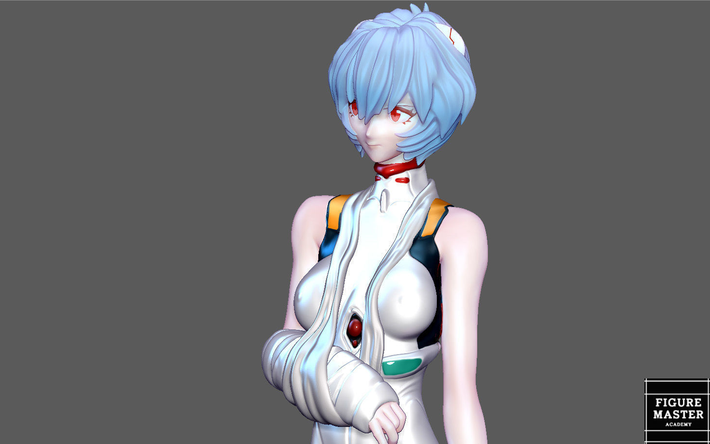 REI AYANAMI INJURED PLUG SUIT LONG HAIR EVANGELION ANIME GIRL 3D print model_6