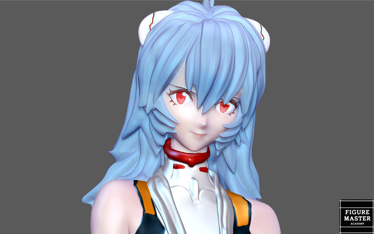 REI AYANAMI INJURED PLUG SUIT LONG HAIR EVANGELION ANIME GIRL 3D print model_5