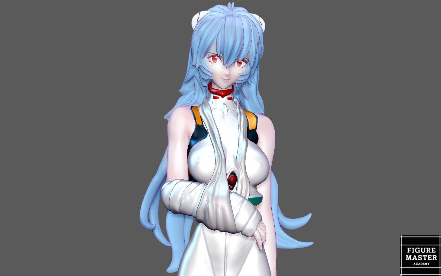REI AYANAMI INJURED PLUG SUIT LONG HAIR EVANGELION ANIME GIRL 3D print model_15
