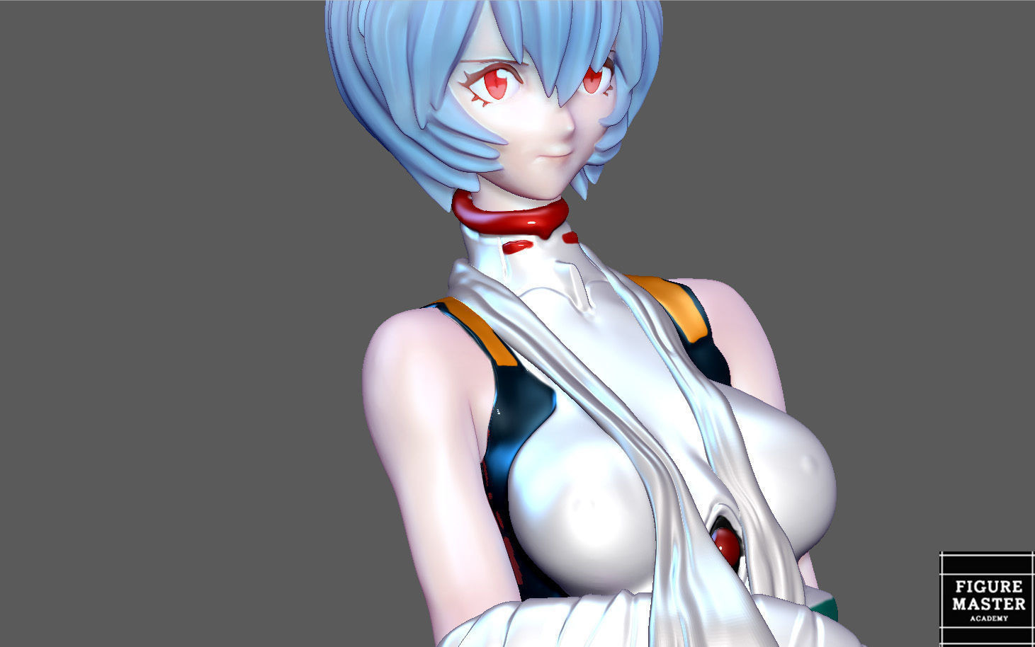 REI AYANAMI INJURED PLUG SUIT LONG HAIR EVANGELION ANIME GIRL 3D print model_18