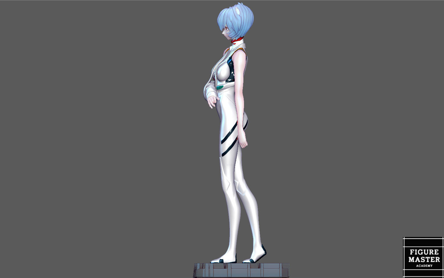 REI AYANAMI INJURED PLUG SUIT LONG HAIR EVANGELION ANIME GIRL 3D print model_7