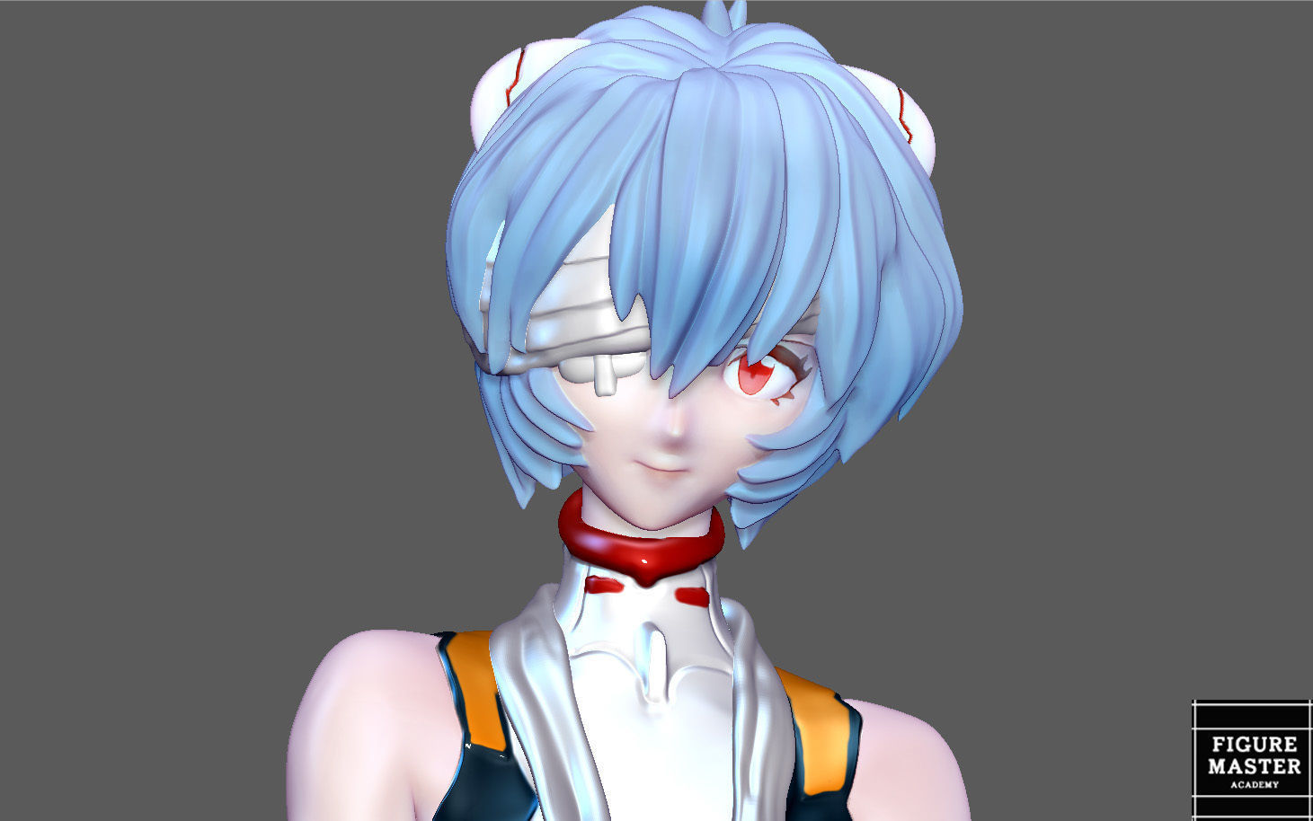 REI AYANAMI INJURED PLUG SUIT LONG HAIR EVANGELION ANIME GIRL 3D print model_4