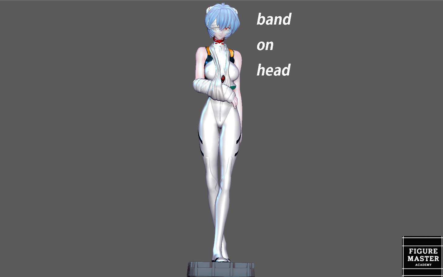 REI AYANAMI INJURED PLUG SUIT LONG HAIR EVANGELION ANIME GIRL 3D print model_1