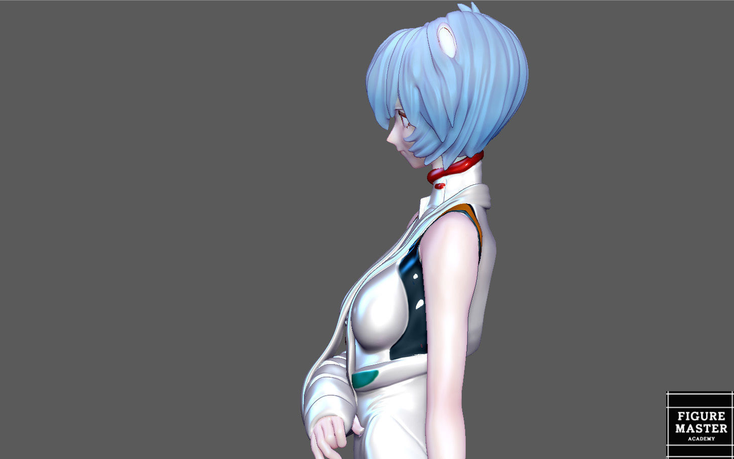 REI AYANAMI INJURED PLUG SUIT LONG HAIR EVANGELION ANIME GIRL 3D print model_14