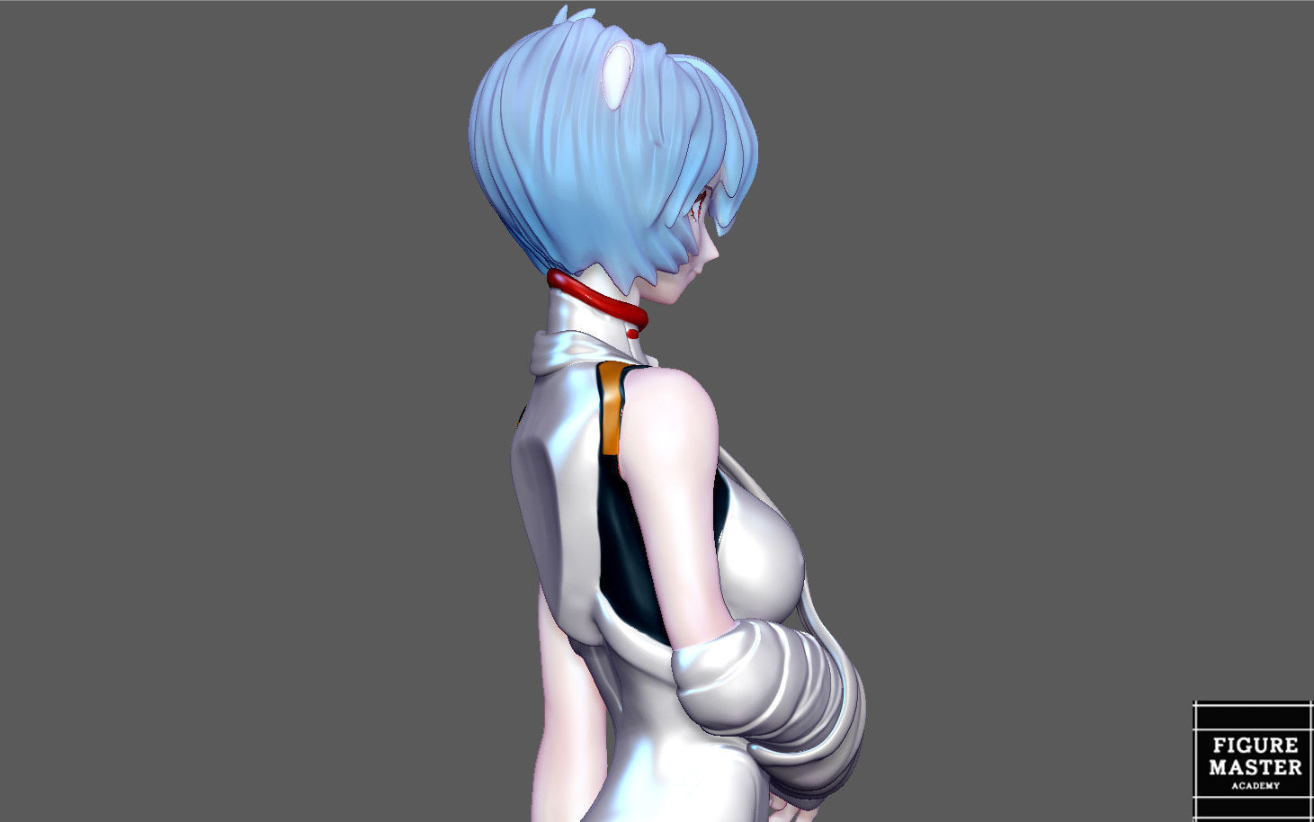 REI AYANAMI INJURED PLUG SUIT LONG HAIR EVANGELION ANIME GIRL 3D print model_12