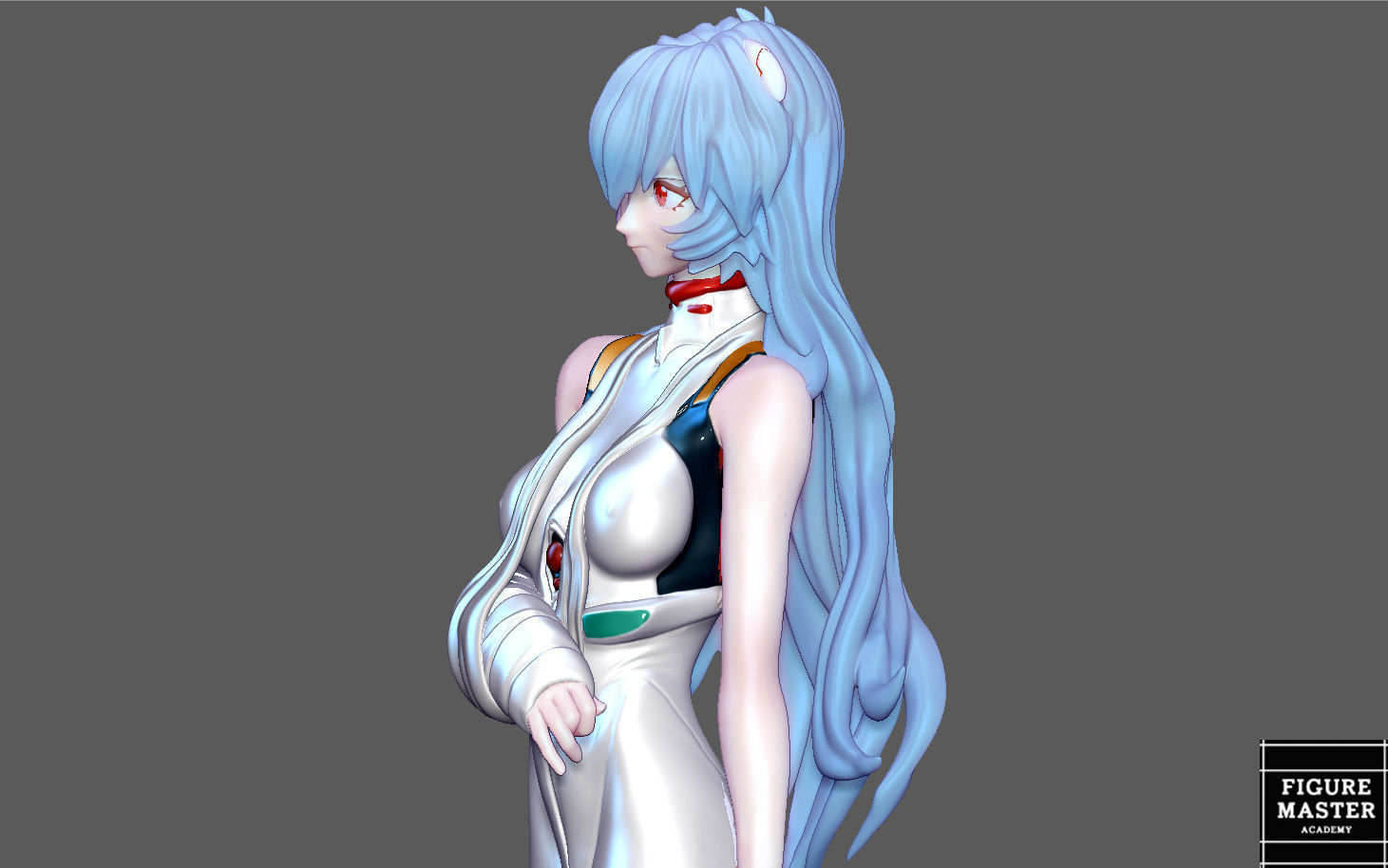 REI AYANAMI INJURED PLUG SUIT LONG HAIR EVANGELION ANIME GIRL 3D print model_17