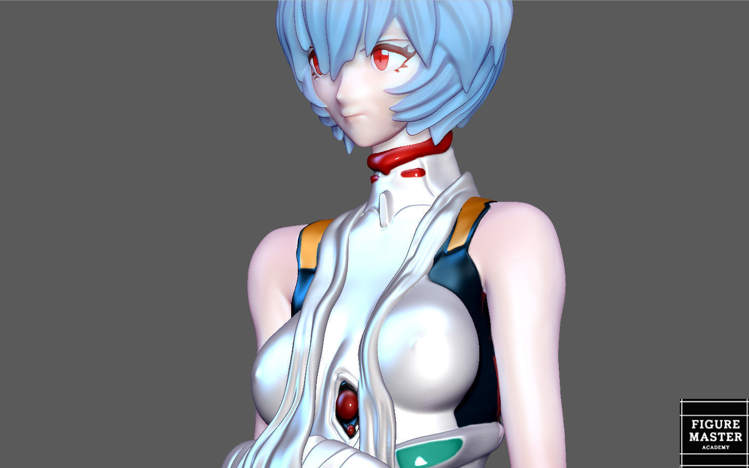 REI AYANAMI INJURED PLUG SUIT LONG HAIR EVANGELION ANIME GIRL 3D print model_20