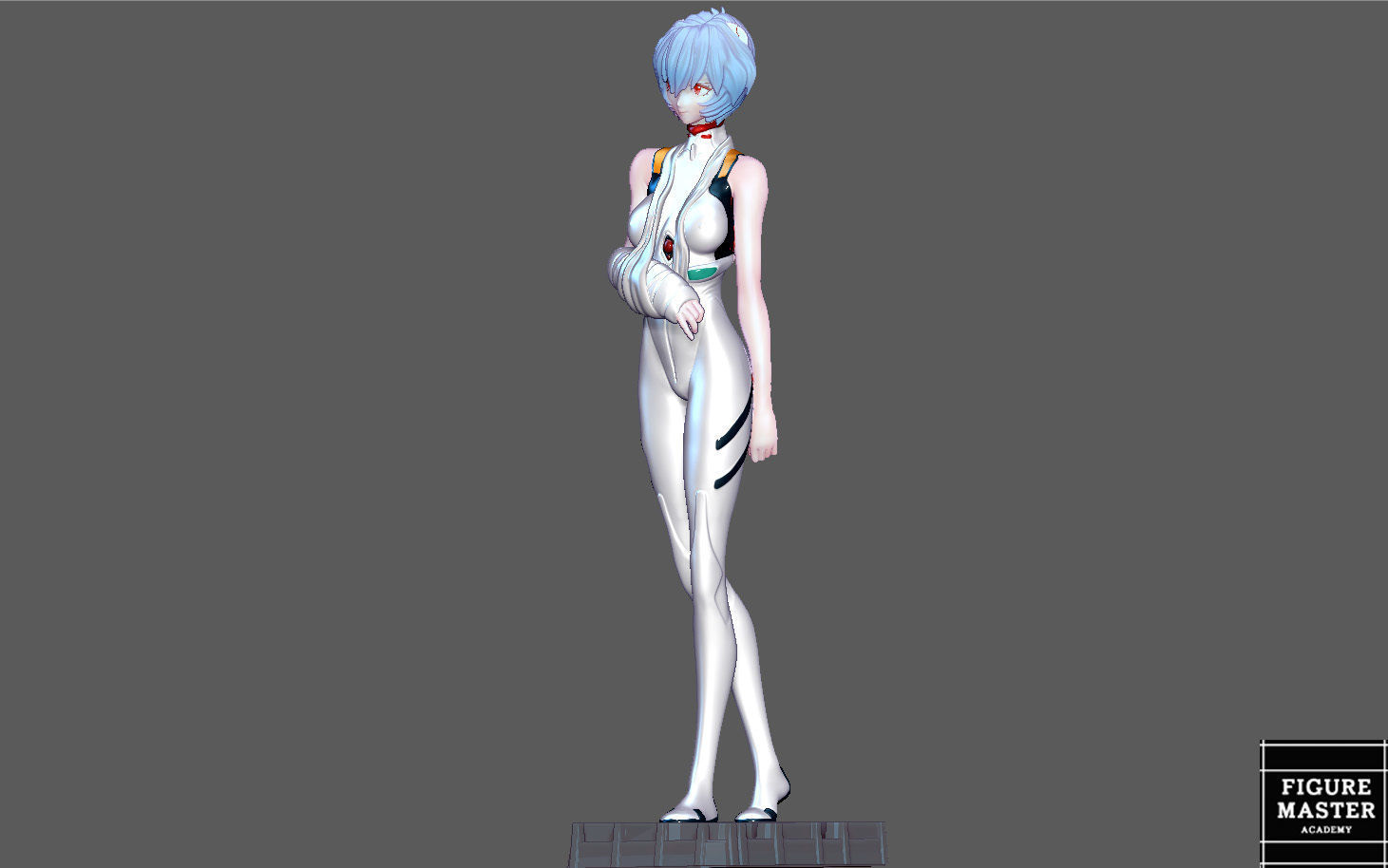 REI AYANAMI INJURED PLUG SUIT LONG HAIR EVANGELION ANIME GIRL 3D print model_8