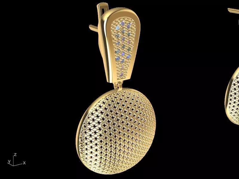DIAMOND JALI EARRING stl verified 3D print model