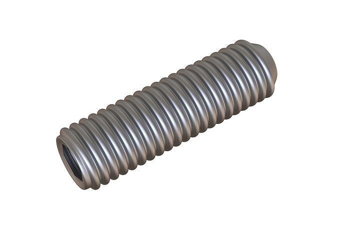 Set Screws 3D Model threaded stainless steel screw 3D model