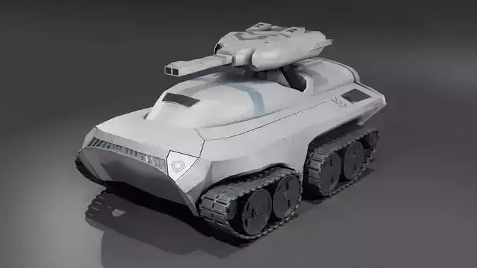 Futuristic Sci-fi Modern War Tank White