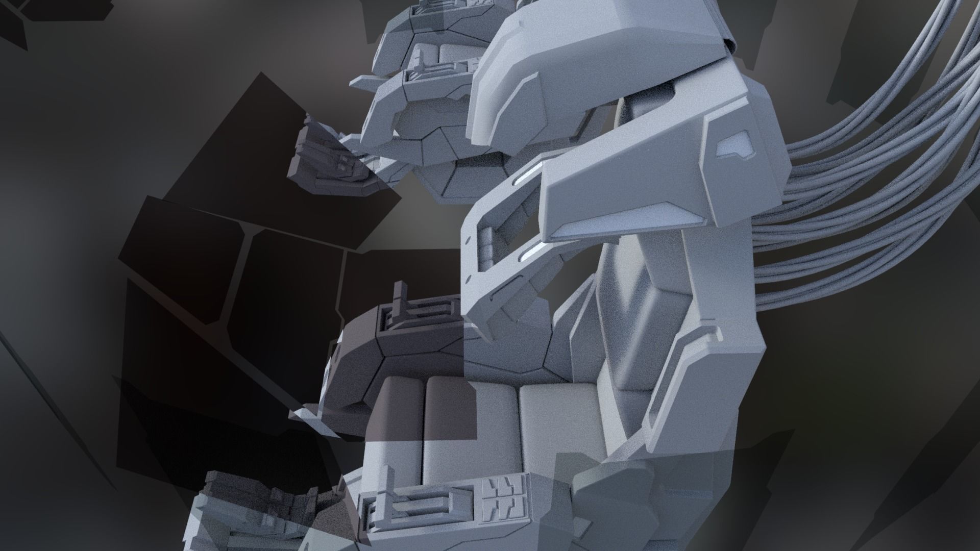 Lowpoly Sci-fi Cockpit-Twin Seat Cockpit Low-poly 3D model_2