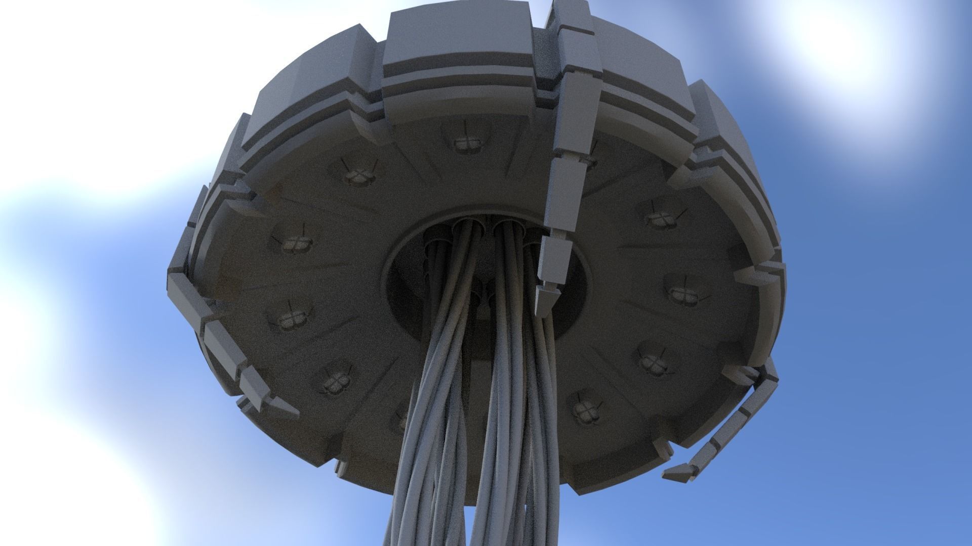 Lowpoly Sci-fi Cockpit-Twin Seat Cockpit Low-poly 3D model_6