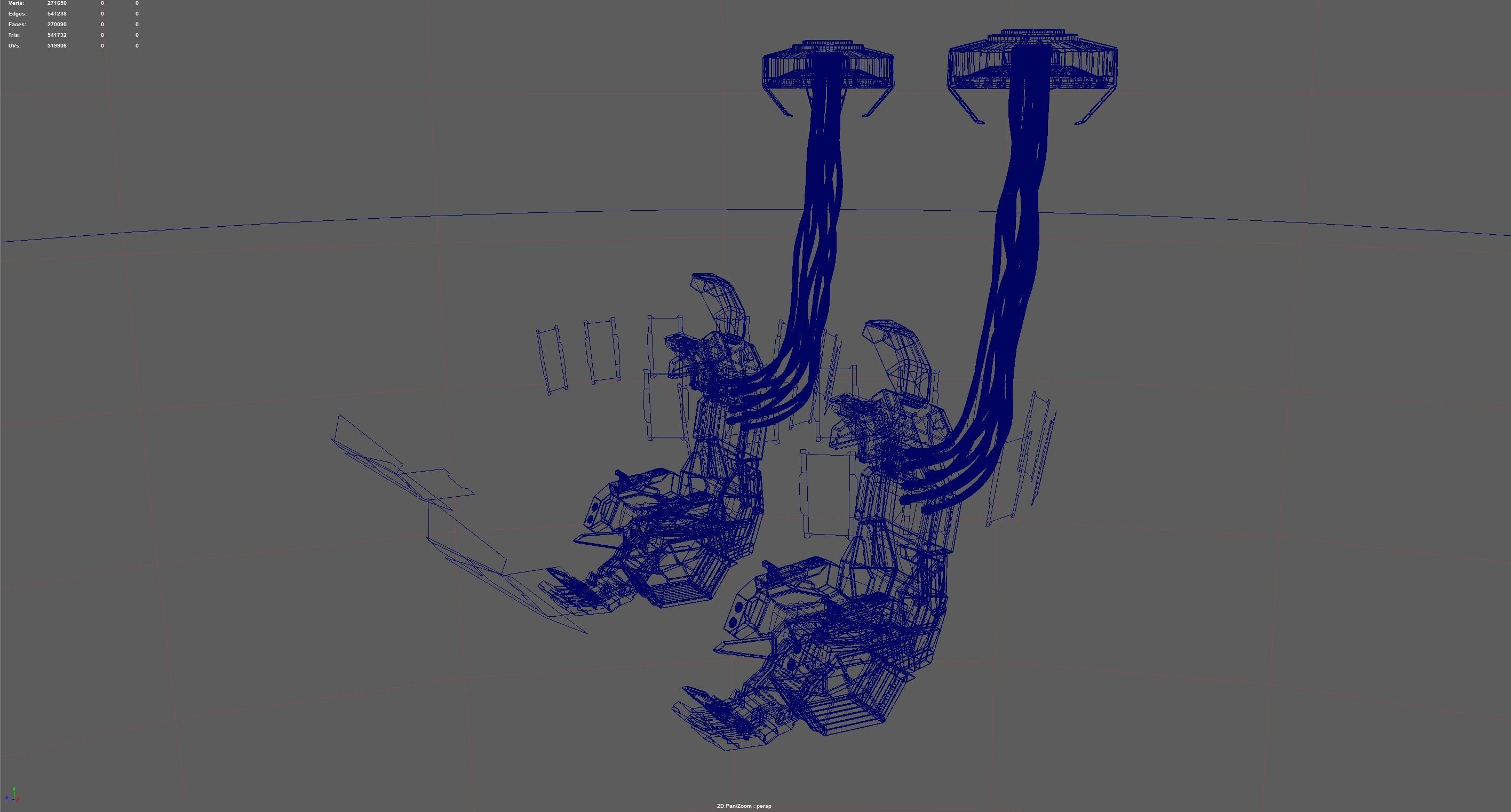 Lowpoly Sci-fi Cockpit-Twin Seat Cockpit Low-poly 3D model_7