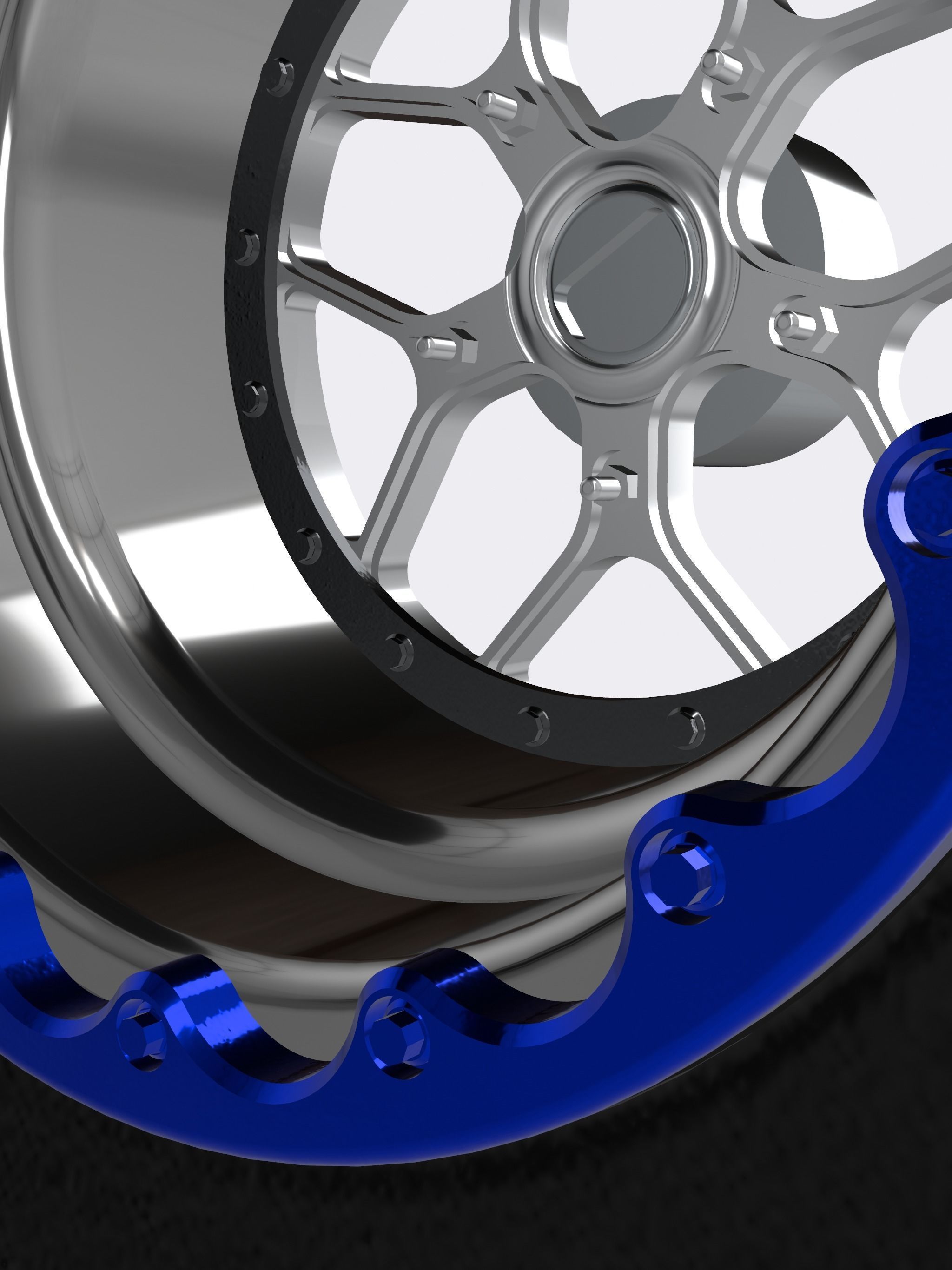 Drag Wheel COMBO Rear Billet Specialties Comp 7 15inch Radial 3D print model_2