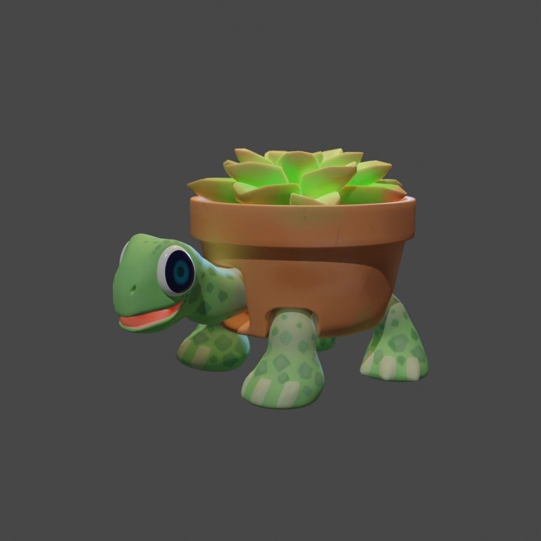 tree turtles Low-poly 3D model_3