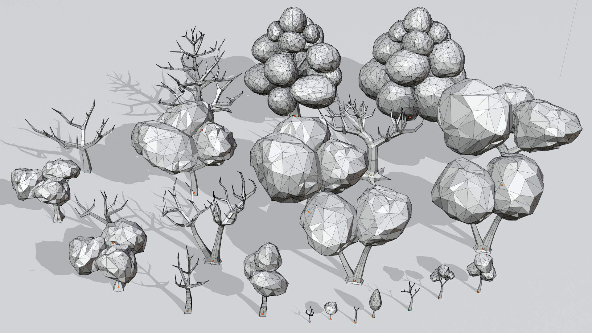Low-Poly Forest Nature Set Low-poly 3D model_7